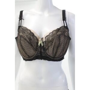 Fayreform Womens Lace Cup Double Strap Detail Underwire Bra Black Size 40D